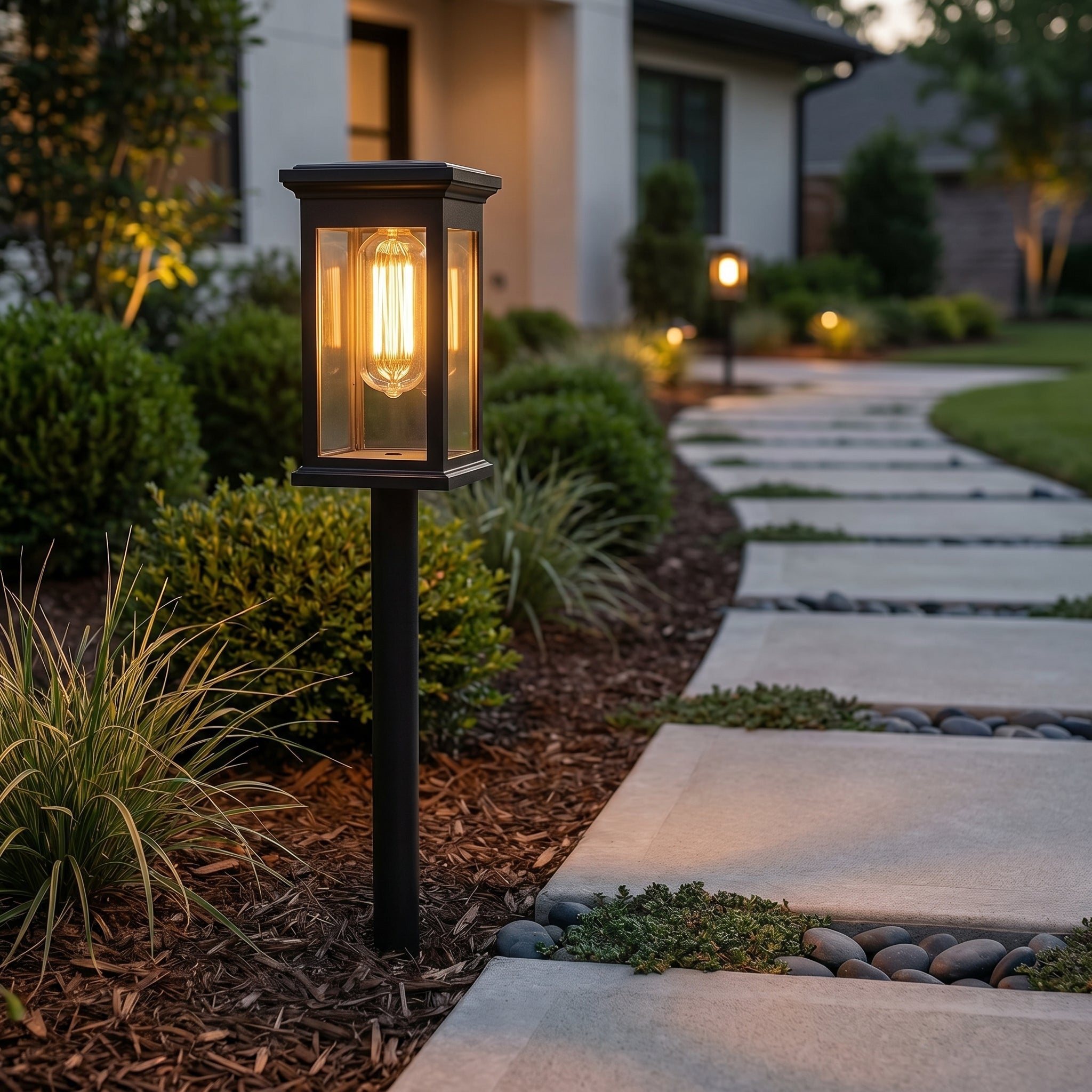 3 - Piece Solar Path Lights in Lantern Design - Solar Path Lights - Oaksoho