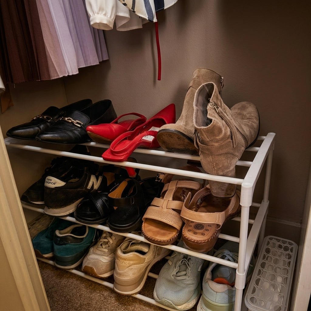 3-Tier Shoe Rack with Open Shelf Storage Design - Shoe Rack - White - Oaksoho