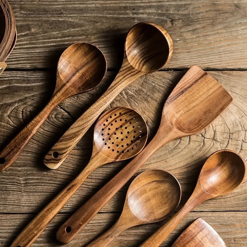 5 - piece Kitchen Utensil Set made of Natural Wood for Kitchen - Kitchen Utensil Set - 5 pieces - Oaksoho