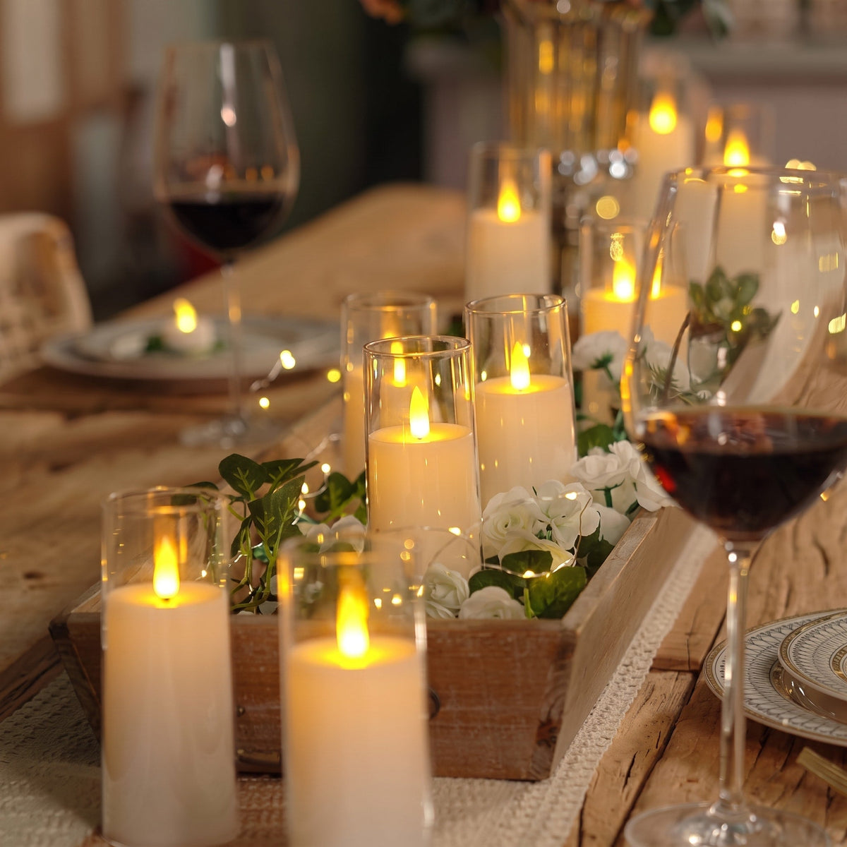 9 Piece Set Flameless LED Pillar Candles - Flameless Candles - Oaksoho