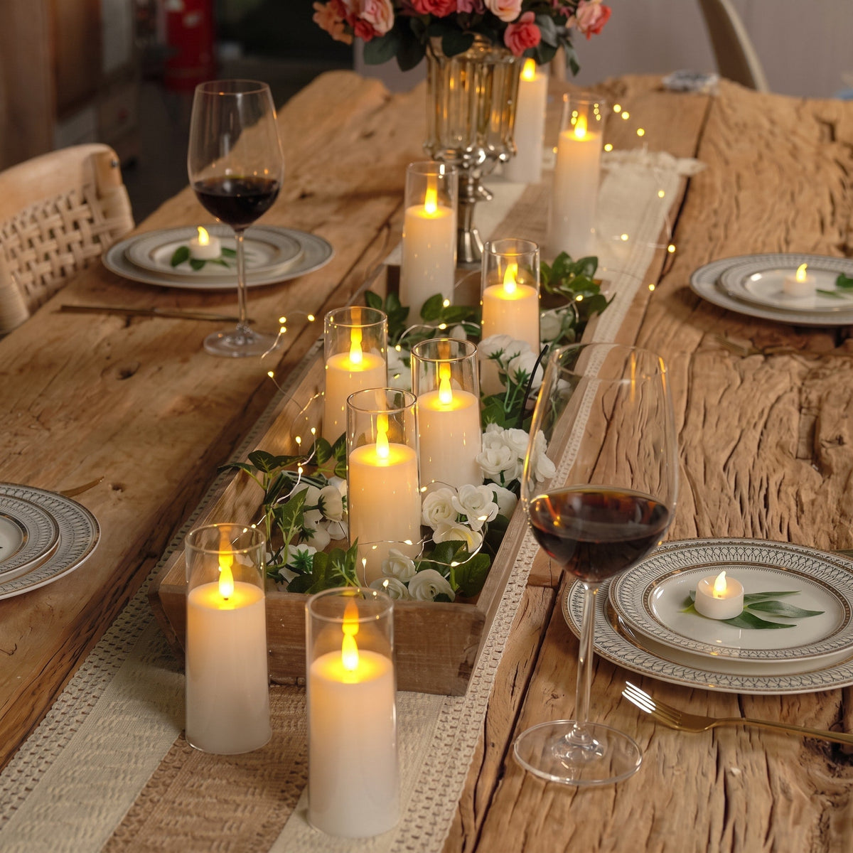 9 Piece Set Flameless LED Pillar Candles - Flameless Candles - Oaksoho