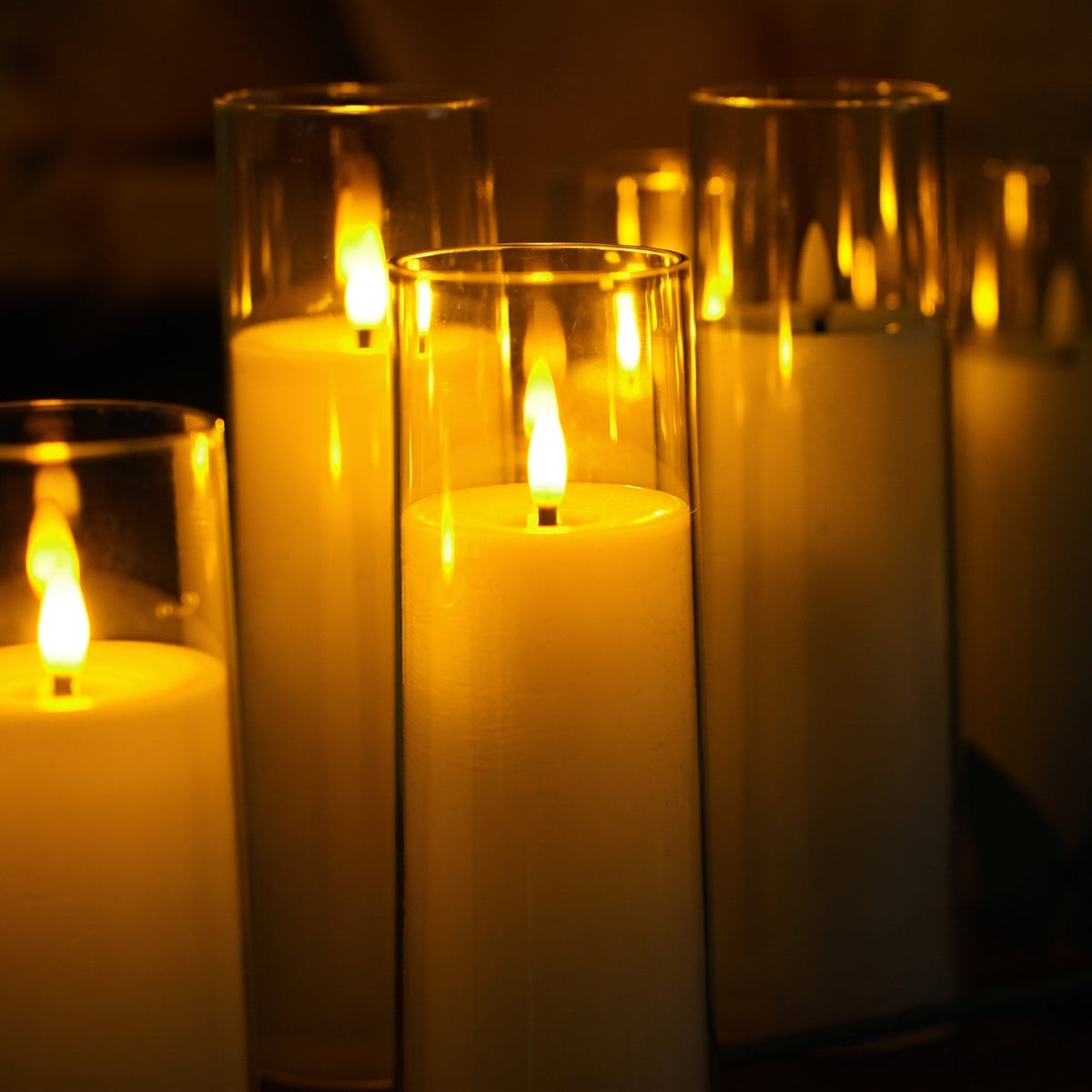 9 Piece Set Flameless LED Pillar Candles - Flameless Candles - Oaksoho