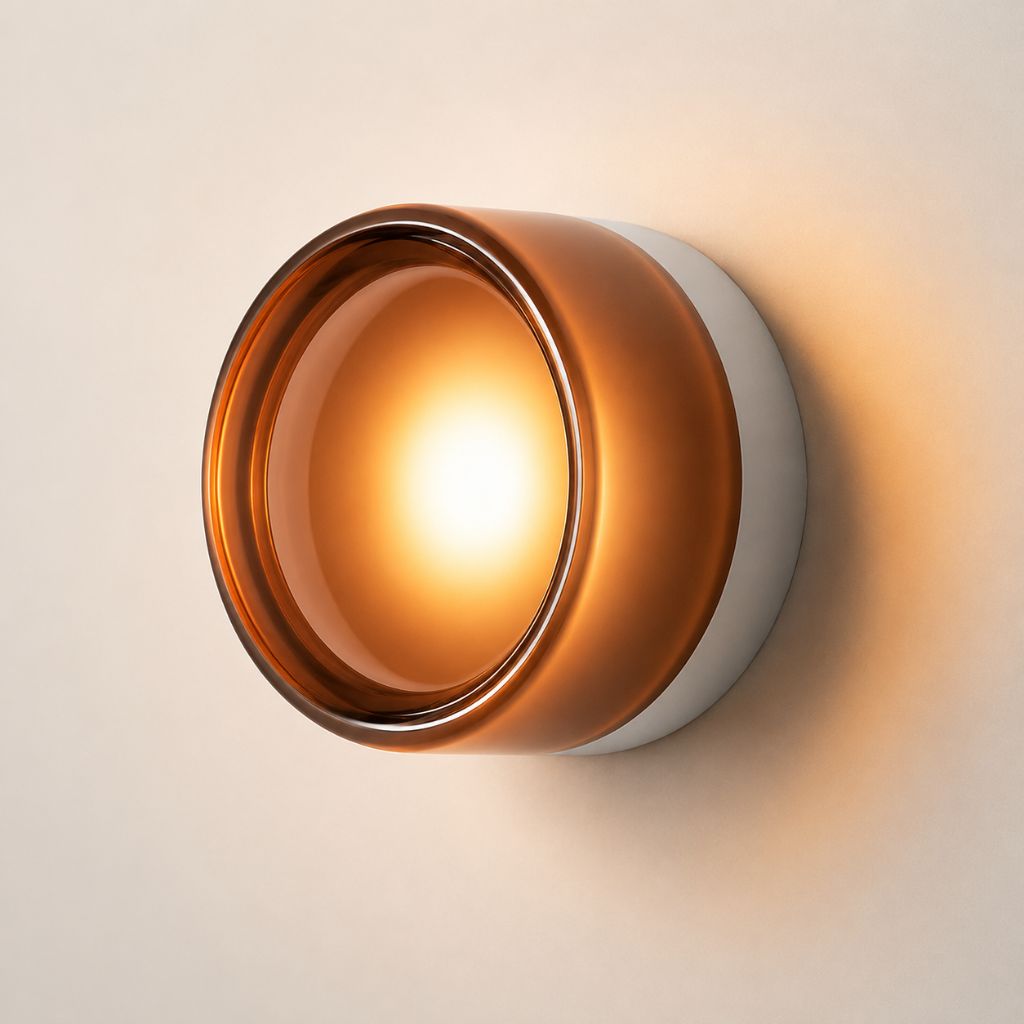 Acrylic LED Wall Light with Swirled Jelly Glow Design - Wall Light Fixtures - Brown - Oak Soho