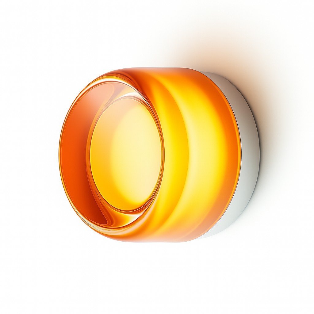 Acrylic LED Wall Light with Swirled Jelly Glow Design - Wall Light Fixtures - Amber - Oak Soho