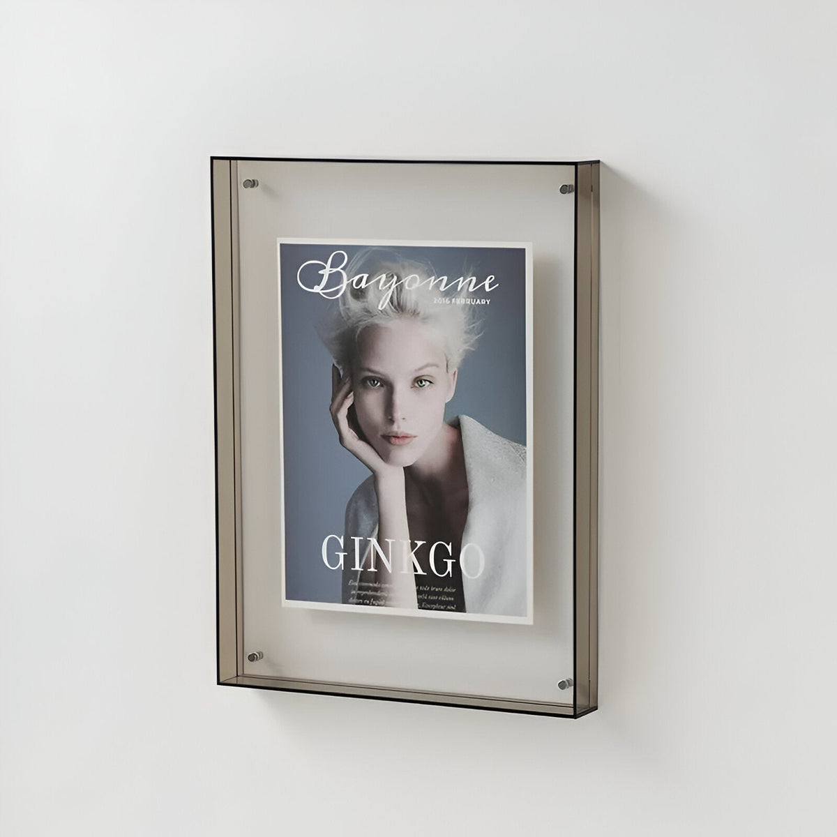 Acrylic Photo Frame with Minimalist Tinted Edge Design - Picture Frames - Grey - Oak Soho