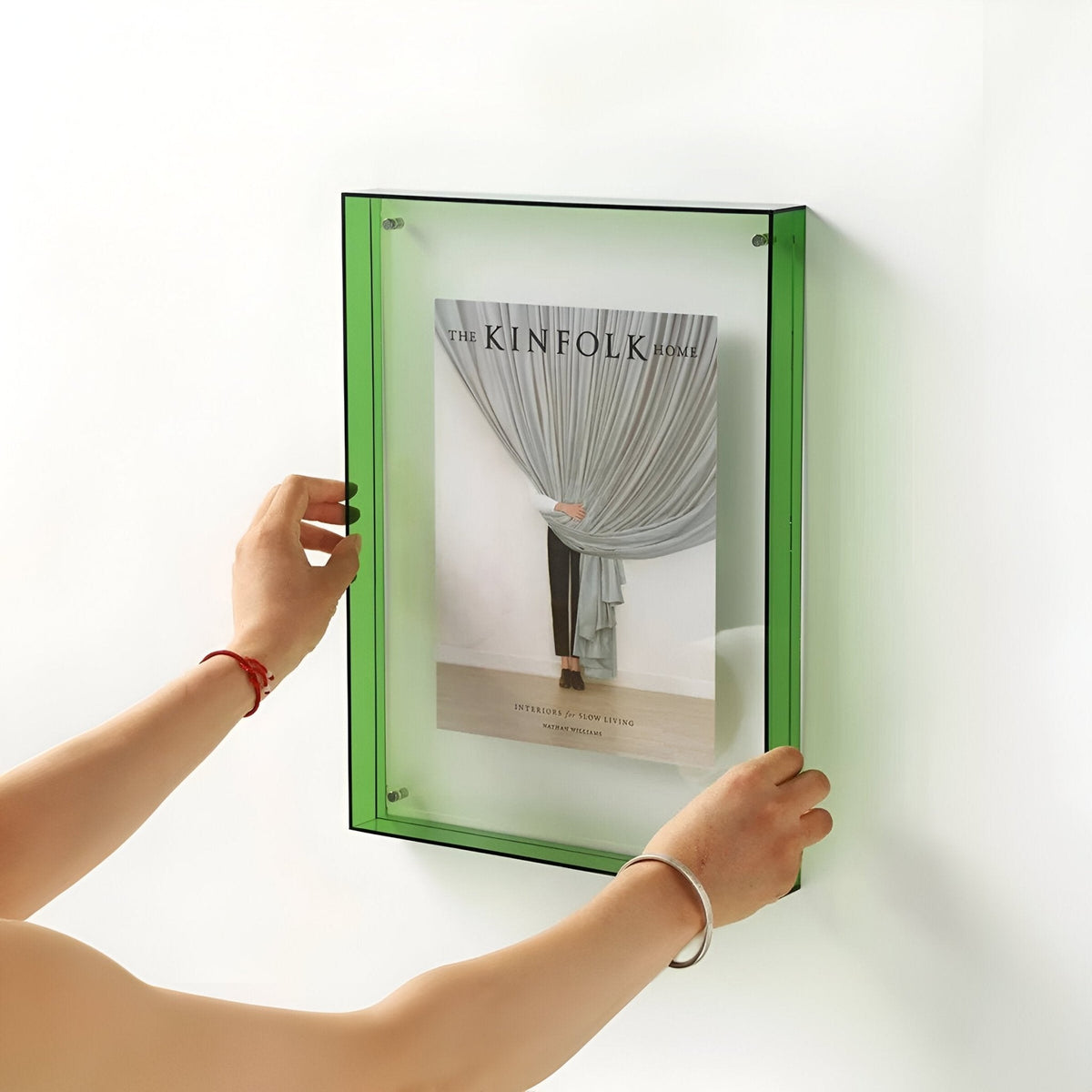 Acrylic Photo Frame with Minimalist Tinted Edge Design - Picture Frames - Green - Oak Soho