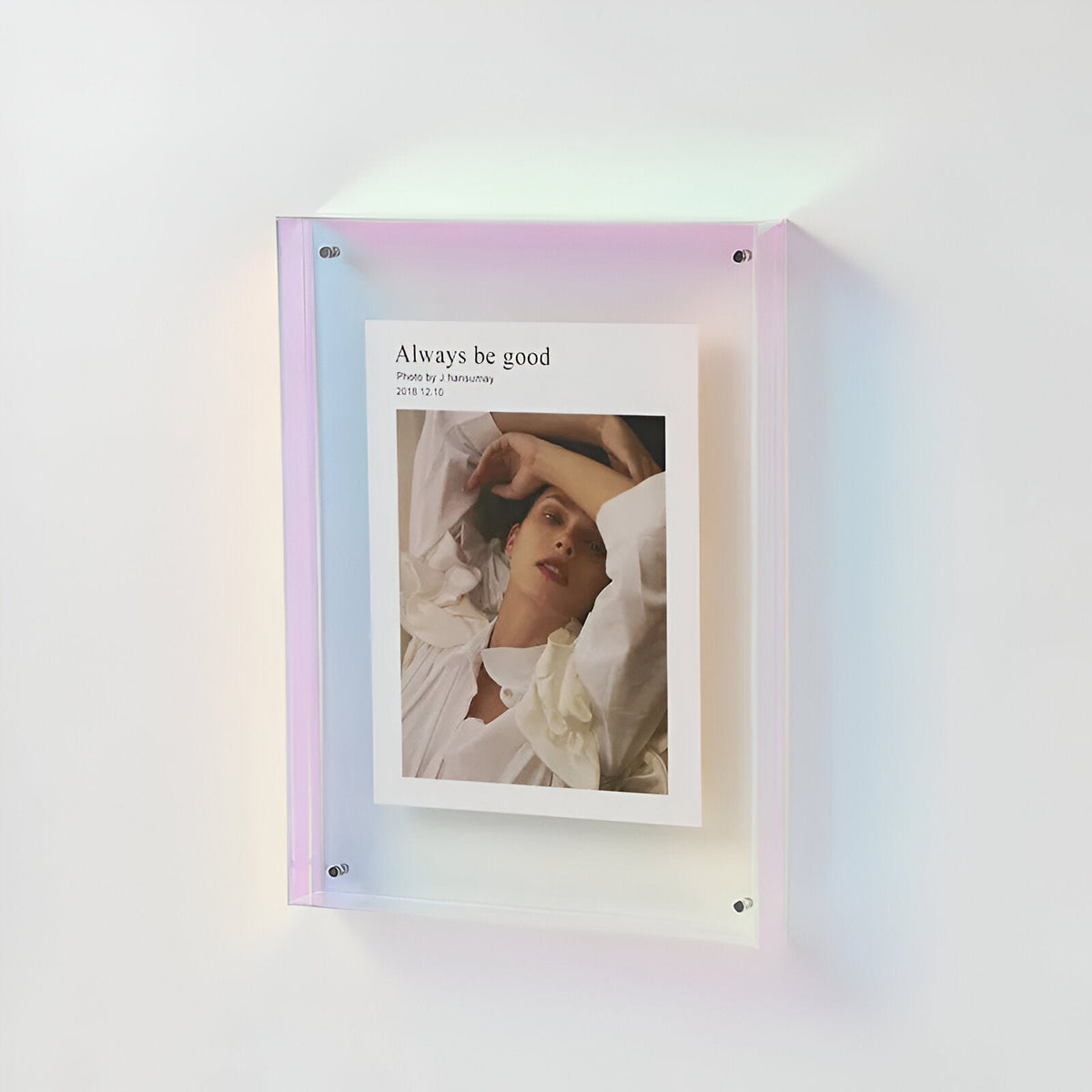 Acrylic Photo Frame with Minimalist Tinted Edge Design - Picture Frames - Purple - Oak Soho