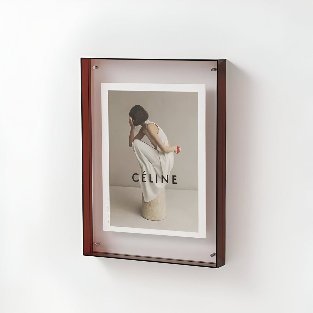 Acrylic Photo Frame with Minimalist Tinted Edge Design - Picture Frames - Brown - Oak Soho
