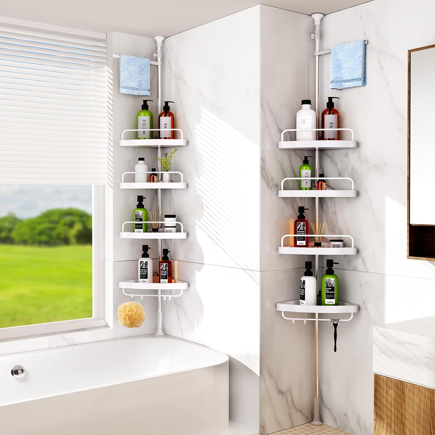 Adjustable Bathroom Corner Shelf - Organizer - Oaksoho