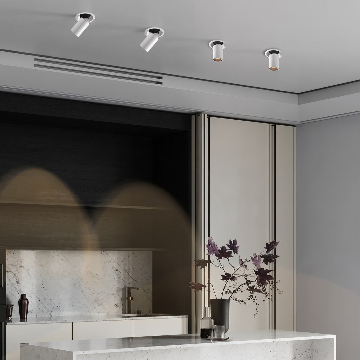 Adjustable Recessed LED Ceiling Spotlight for Modern Interiors - Recessed Light Fixtures - White & Black - Oaksoho