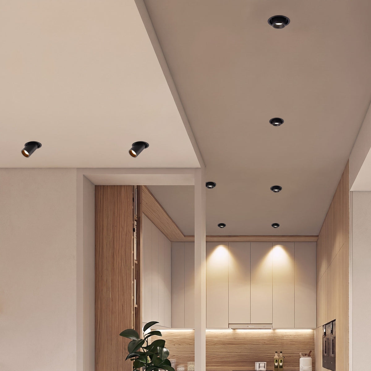 Adjustable Recessed LED Ceiling Spotlight for Modern Interiors - Recessed Light Fixtures - Black - Oaksoho