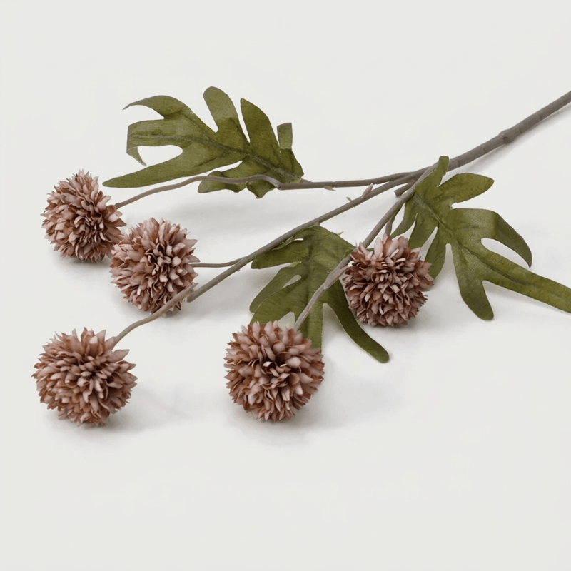 Artificial Allium Flower Stem Home Decoration - Artificial Flowers - Plum - Oaksoho