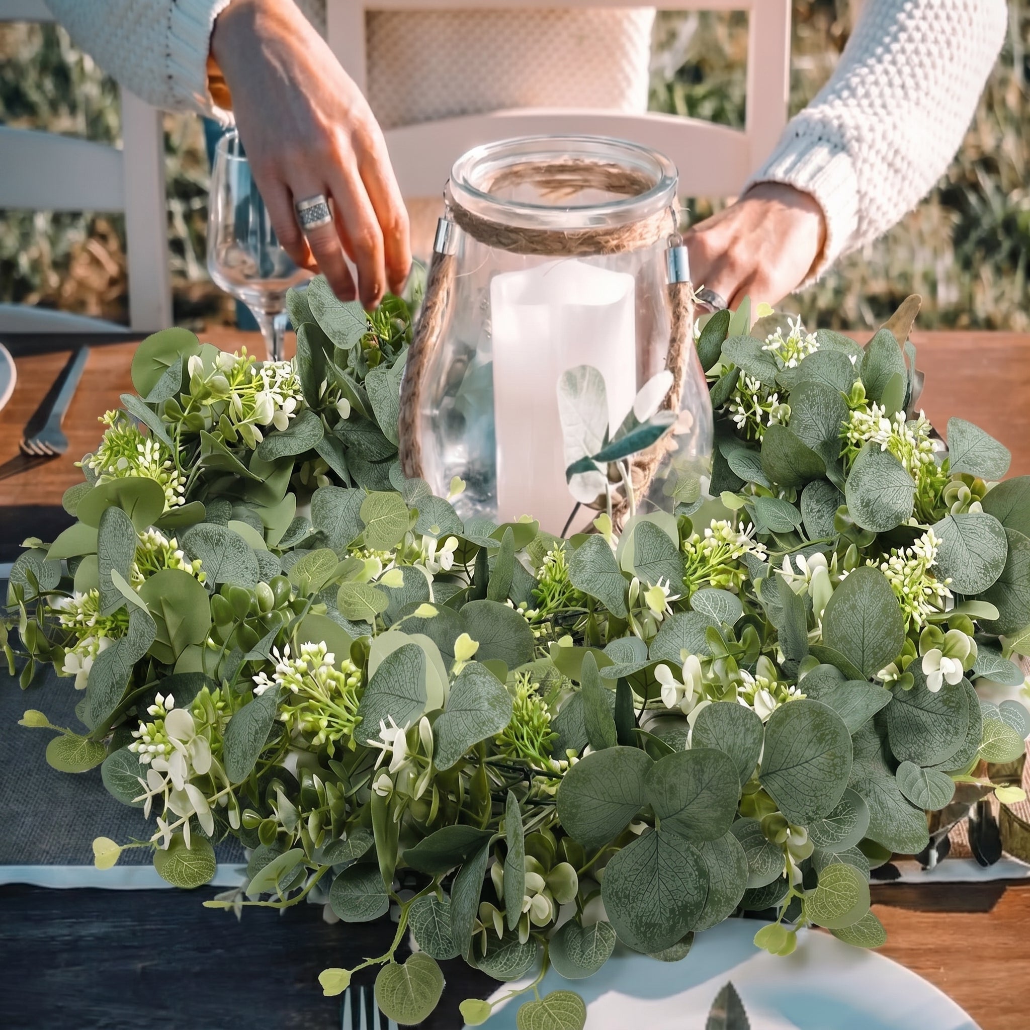 Artificial Eucalyptus Garland Table Decoration - Table Decoration - Oaksoho