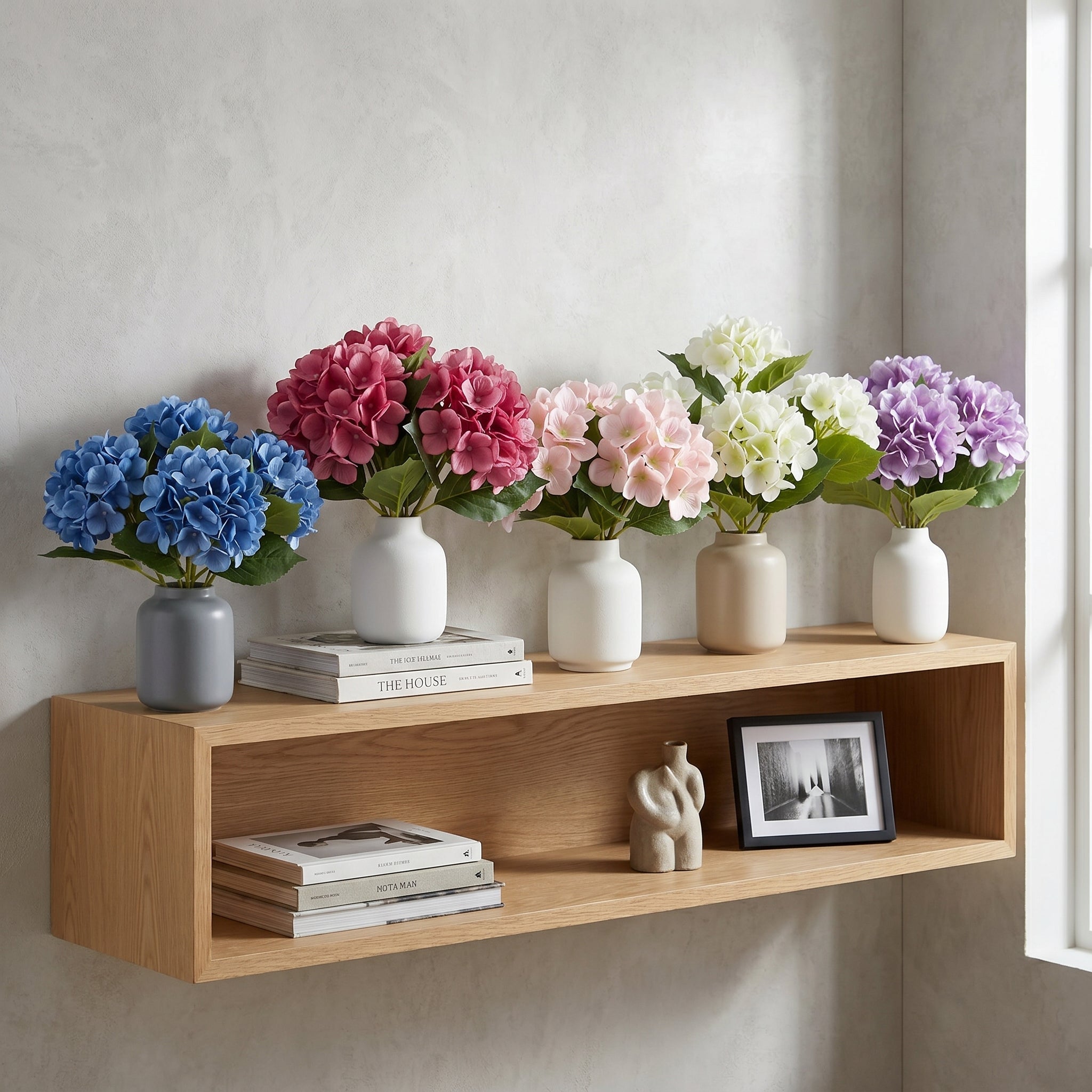 Artificial Hydrangea Bouquet Home Decoration - Artificial Flowers - Light Pink - Oaksoho