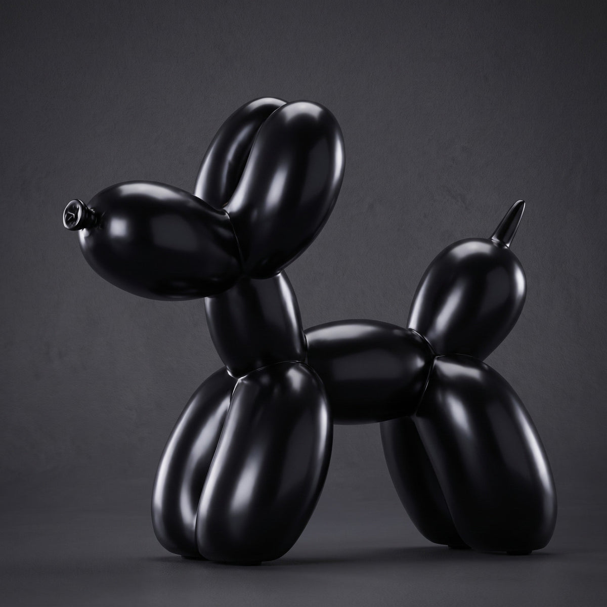 Balloon Dog Sculpture Ornament with Glossy Painted Finish - Figurines - Black - Oaksoho