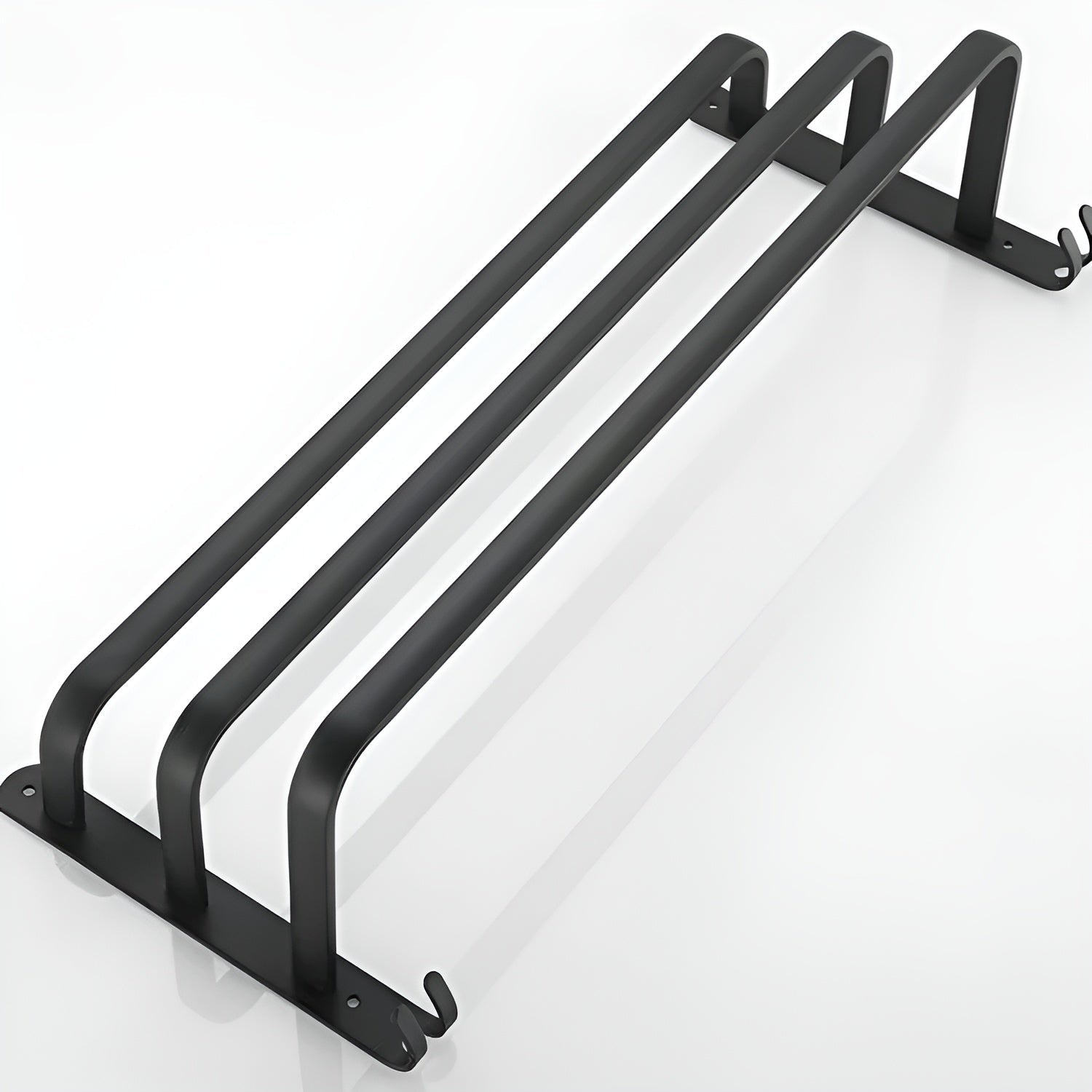 Black Wall Towel Rack for Bathroom - Towel Holder - 2 Levels - Oaksoho