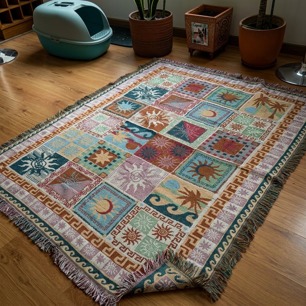 Boho Patchwork Fringe Throw Vintage Blanket - Blanket - Oaksoho