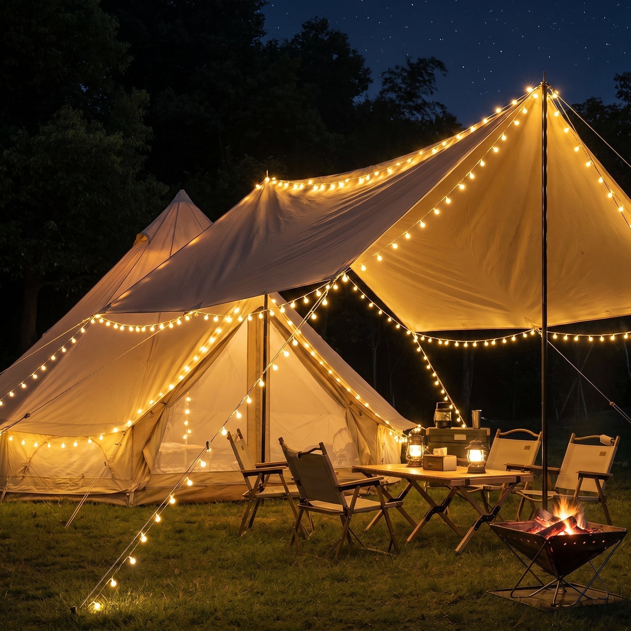 Camping Light with Retractable LED String Lights - Camping Light - Oaksoho