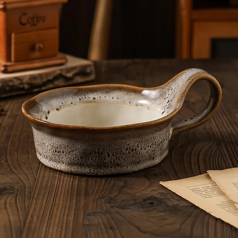Ceramic Soup Bowl with Handle - Soup Bowl - White - Oaksoho