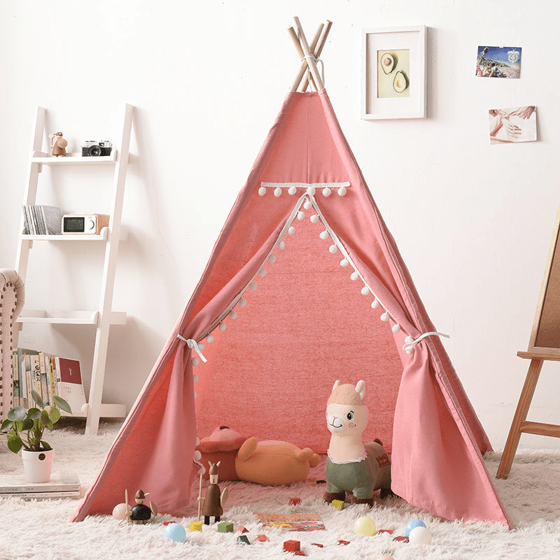 Children's teepee tent for indoor and outdoor use - Tipi Tent - Pink - Oaksoho