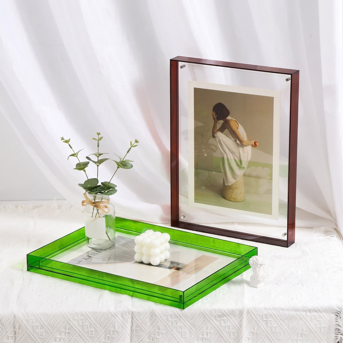 Coloured Edge Photo Frame with Clear Front Panel - Picture Frames - Pink - Oaksoho
