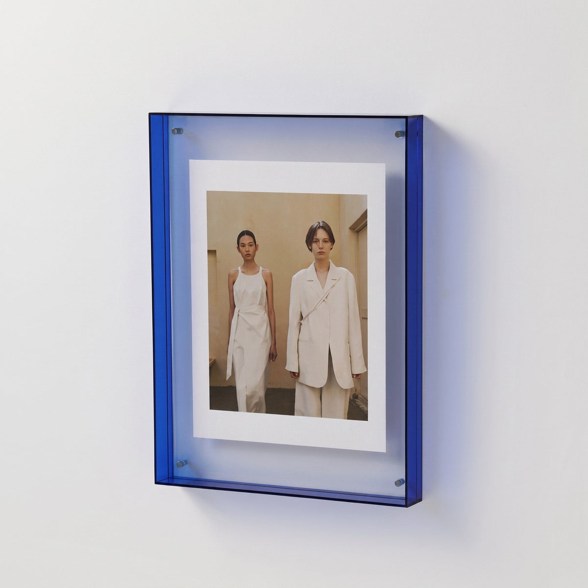 Coloured Edge Photo Frame with Clear Front Panel - Picture Frames - Blue - Oaksoho
