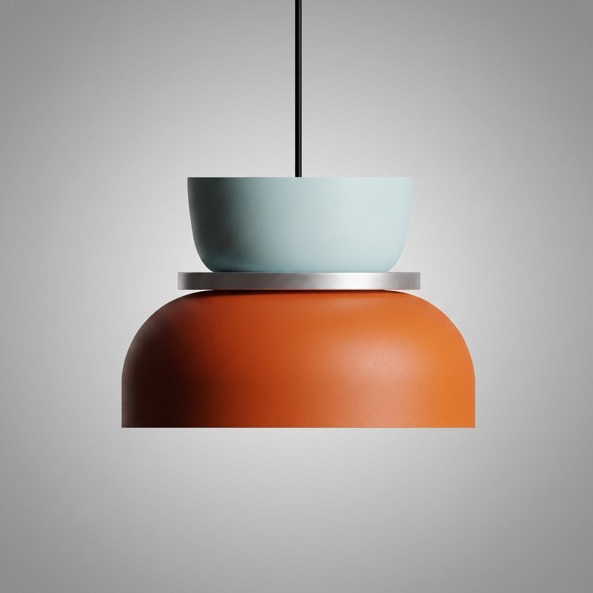 Colourful Macaron Dome Pendant Light, Modern Two-Tone Design - Pendant Light Fixtures - Teal-Orange - Oaksoho