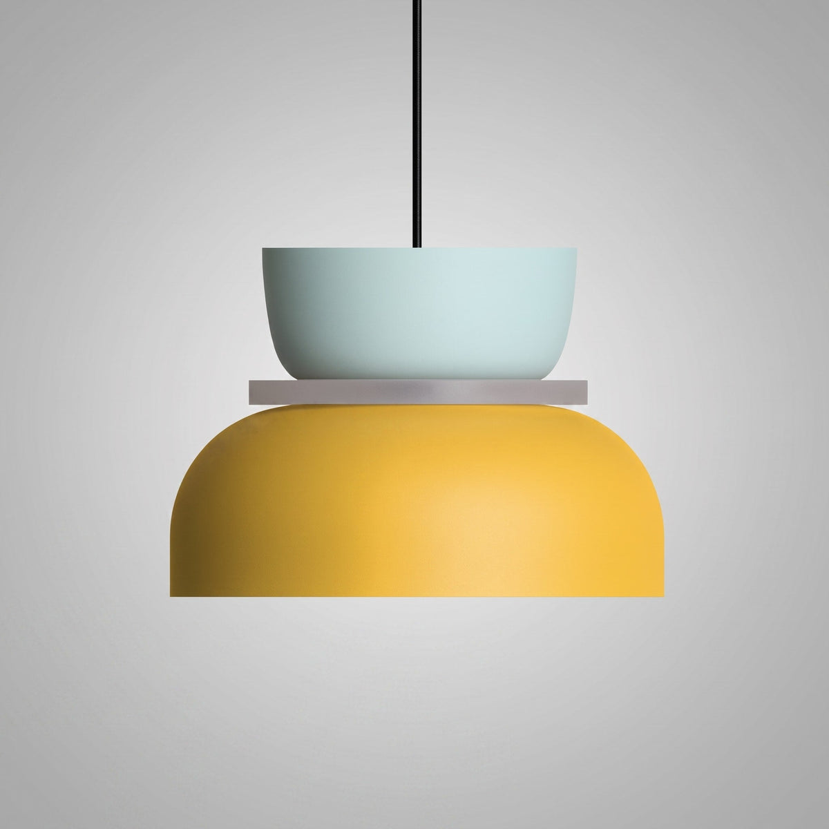 Colourful Macaron Dome Pendant Light, Modern Two-Tone Design - Pendant Light Fixtures - Teal-Yellow - Oaksoho
