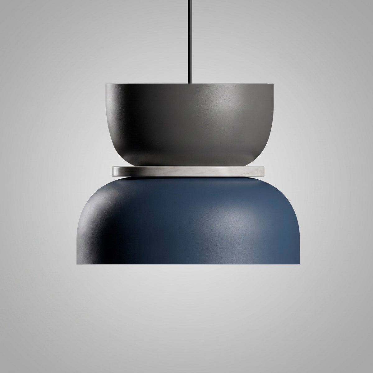 Colourful Macaron Dome Pendant Light, Modern Two-Tone Design - Pendant Light Fixtures - Grey-Blue - Oaksoho