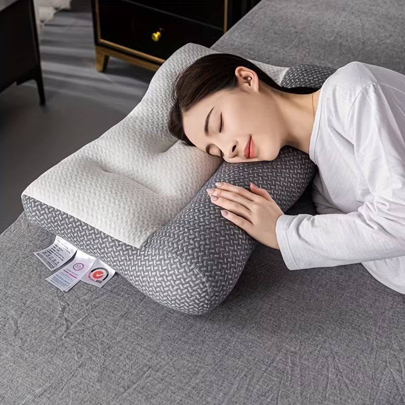 Contoured Neck Support Pillow for Side and Back Sleepers - Neck & Cervical Pillow - Oak Soho