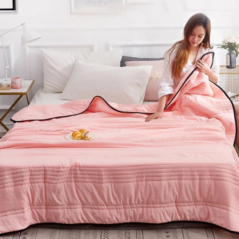 Cooling Blanket with Breathable Texture - Blanket - Pink - Oaksoho