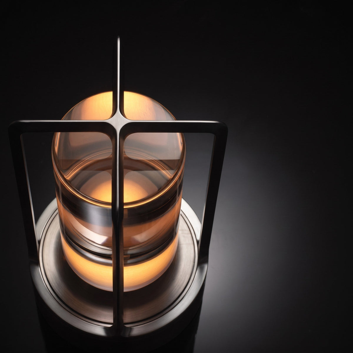 Cordless Cage Lantern Table Lamp with Touch Control - Table Lamps - Black - Oak Soho