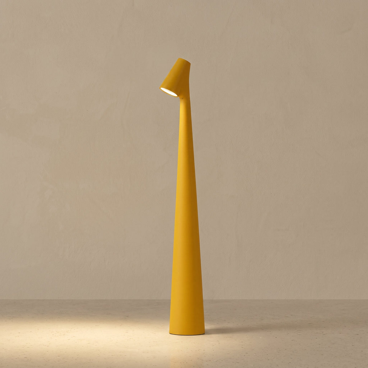Cordless LED Table Lamp with Sculptural Cone Design - Table Lamps - Yellow - Oaksoho