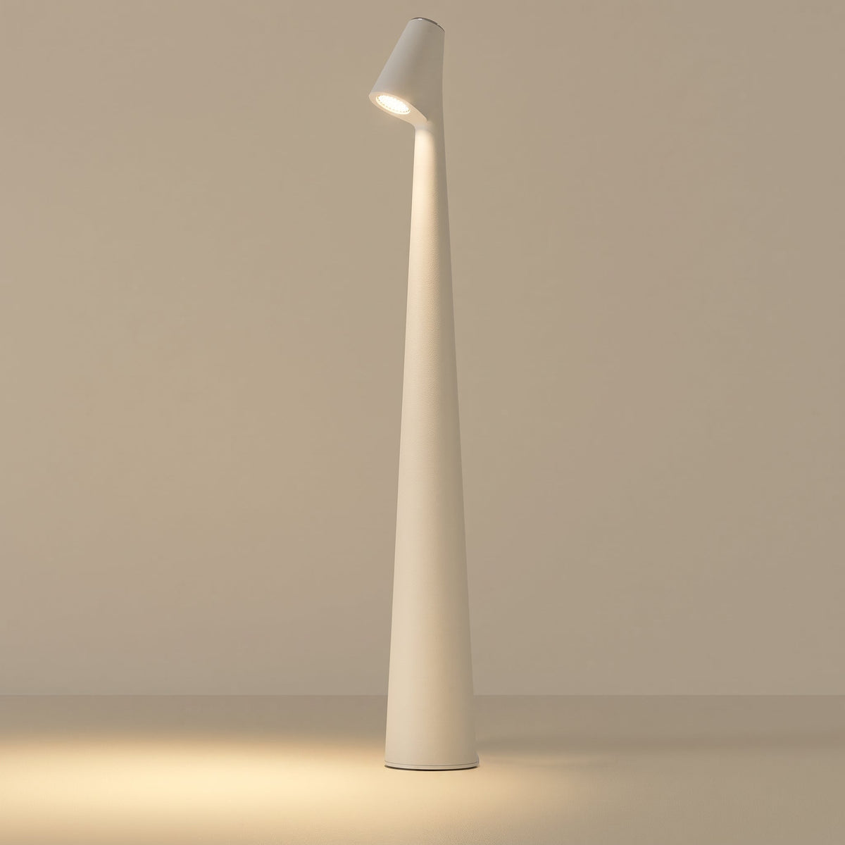 Cordless LED Table Lamp with Sculptural Cone Design - Table Lamps - White - Oaksoho