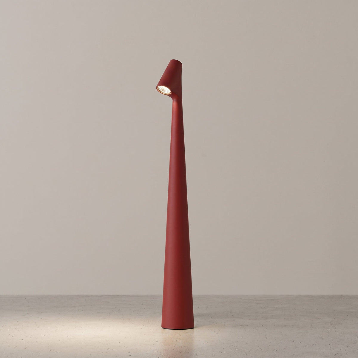 Cordless LED Table Lamp with Sculptural Cone Design - Table Lamps - Red - Oaksoho