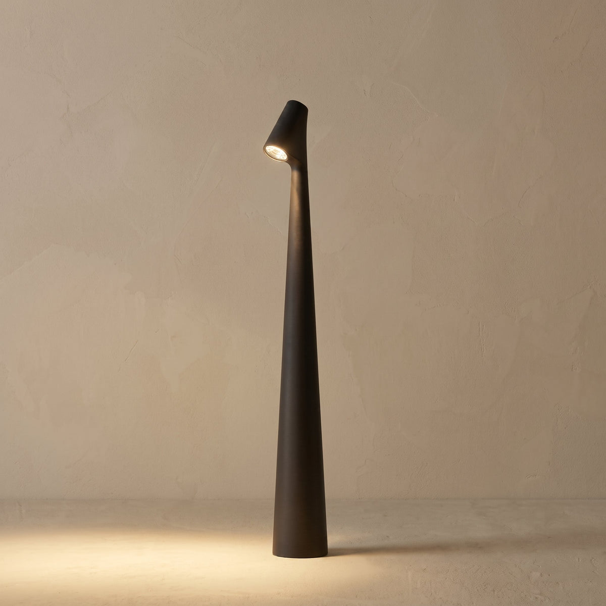 Cordless LED Table Lamp with Sculptural Cone Design - Table Lamps - Black - Oaksoho