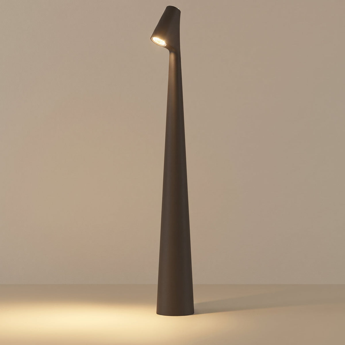 Cordless LED Table Lamp with Sculptural Cone Design - Table Lamps - Black - Oaksoho