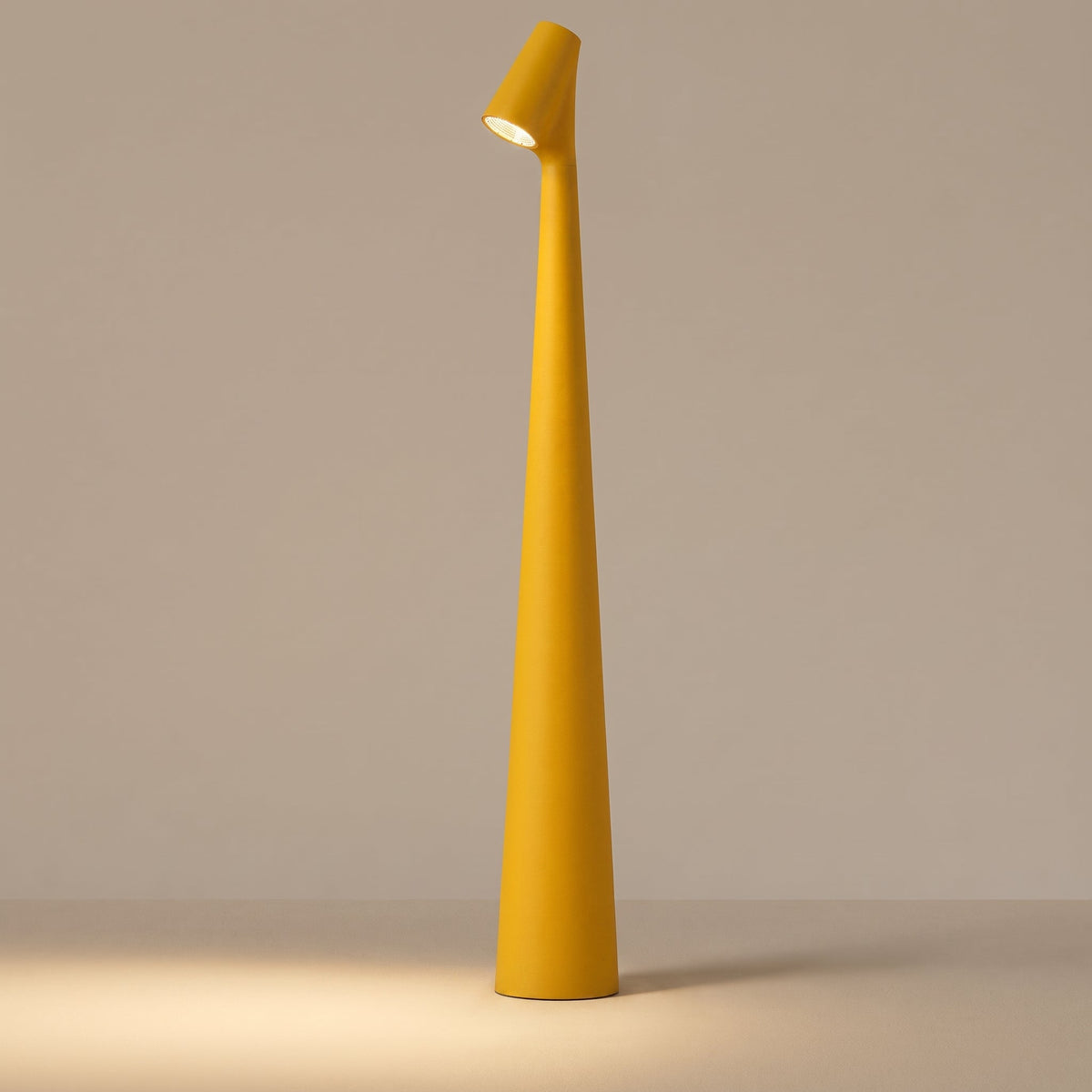 Cordless LED Table Lamp with Sculptural Cone Design - Table Lamps - Yellow - Oaksoho
