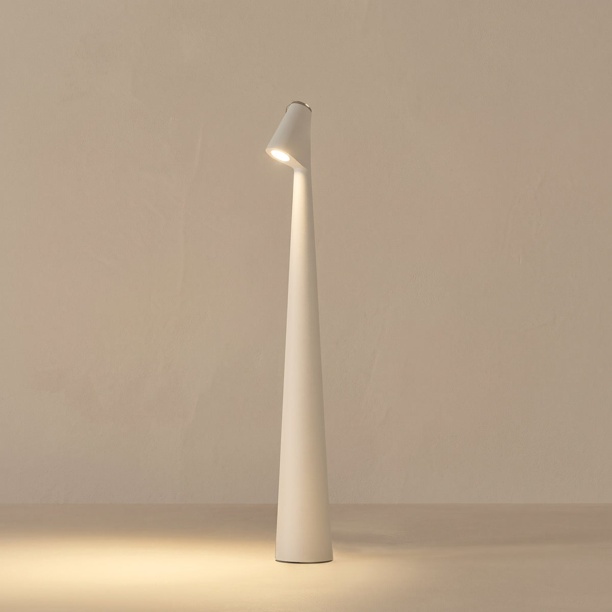 Cordless LED Table Lamp with Sculptural Cone Design - Table Lamps - White - Oaksoho