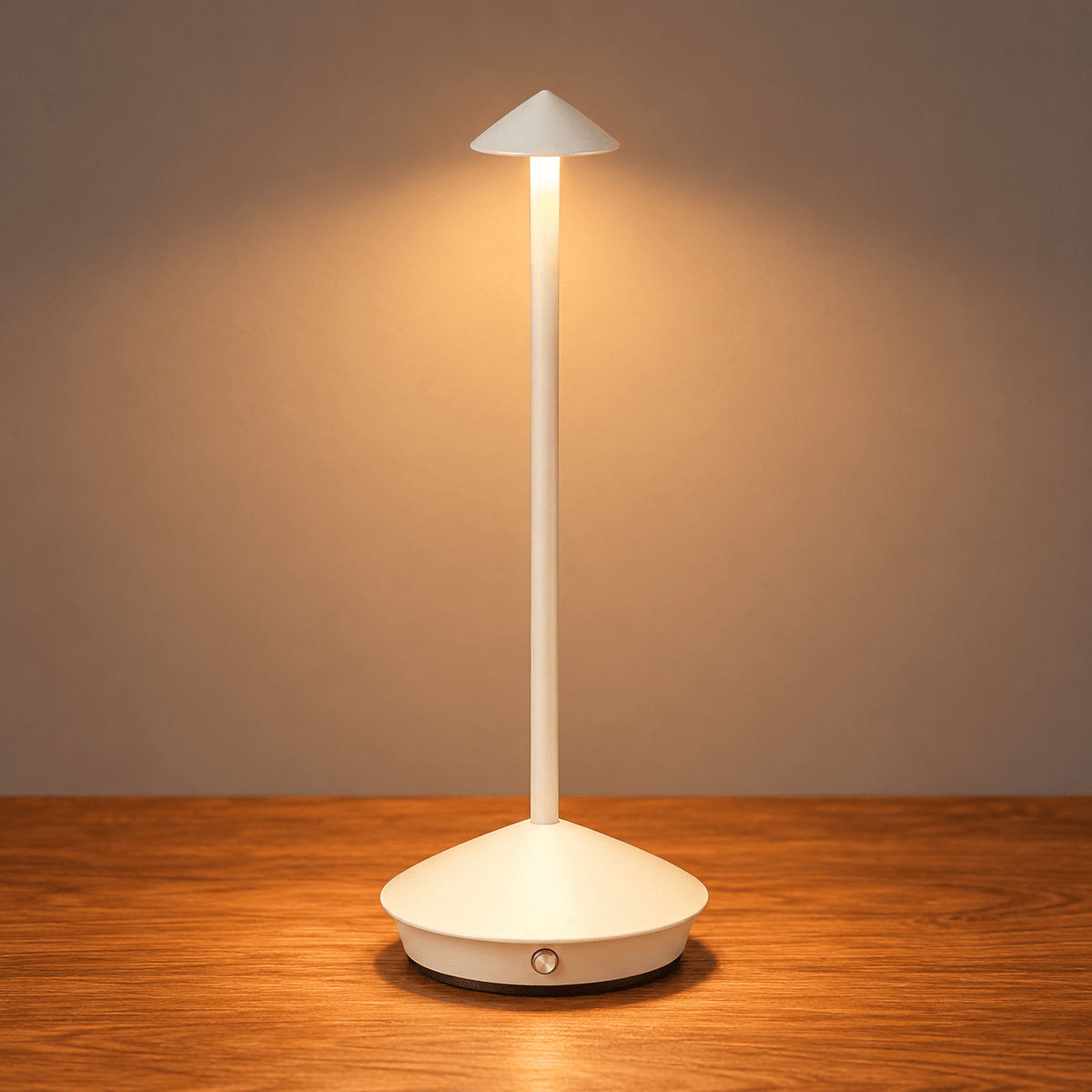 Cordless Touch Dimming LED Table Lamp with Mushroom Design - Table Lamps - White - Oak Soho