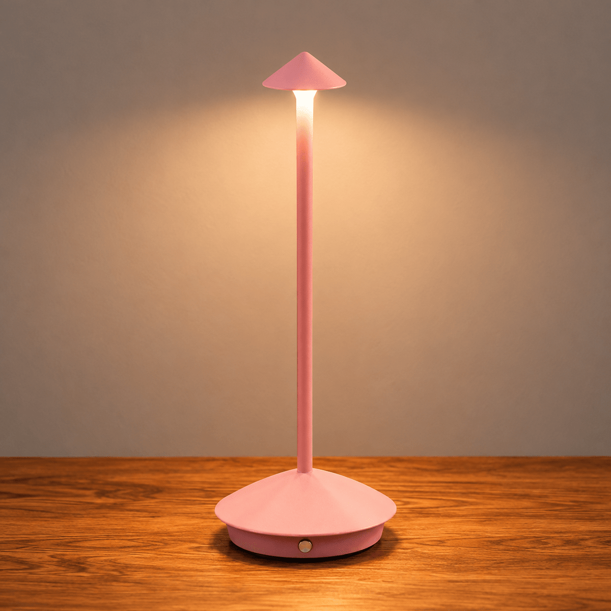 Cordless Touch Dimming LED Table Lamp with Mushroom Design - Table Lamps - Pink - Oak Soho