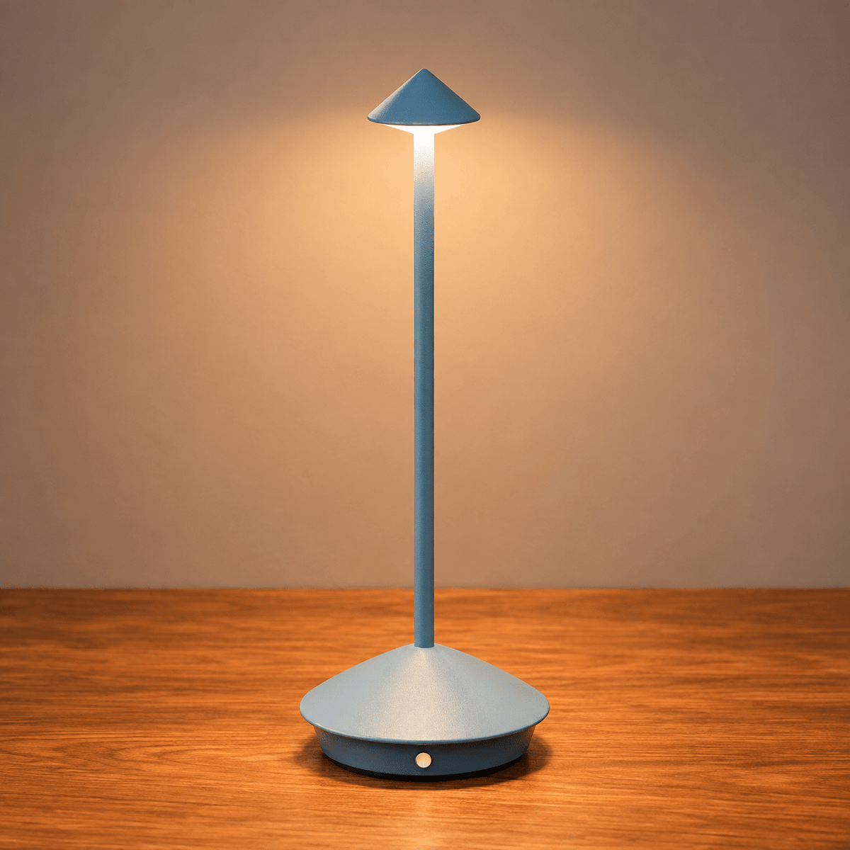 Cordless Touch Dimming LED Table Lamp with Mushroom Design - Table Lamps - Blue - Oak Soho