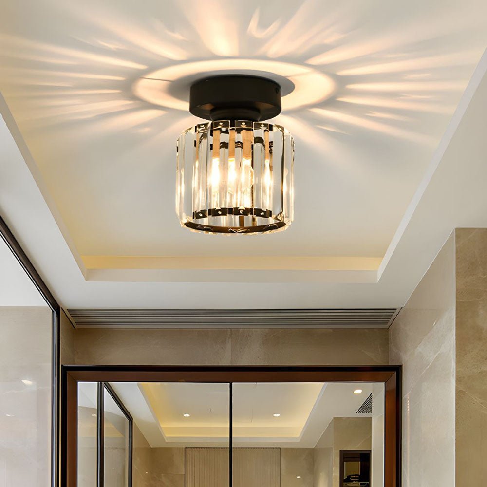 Crystal Square Flush Mount Ceiling Light Fixture - Ceiling Light Fixtures - Black - Oak Soho