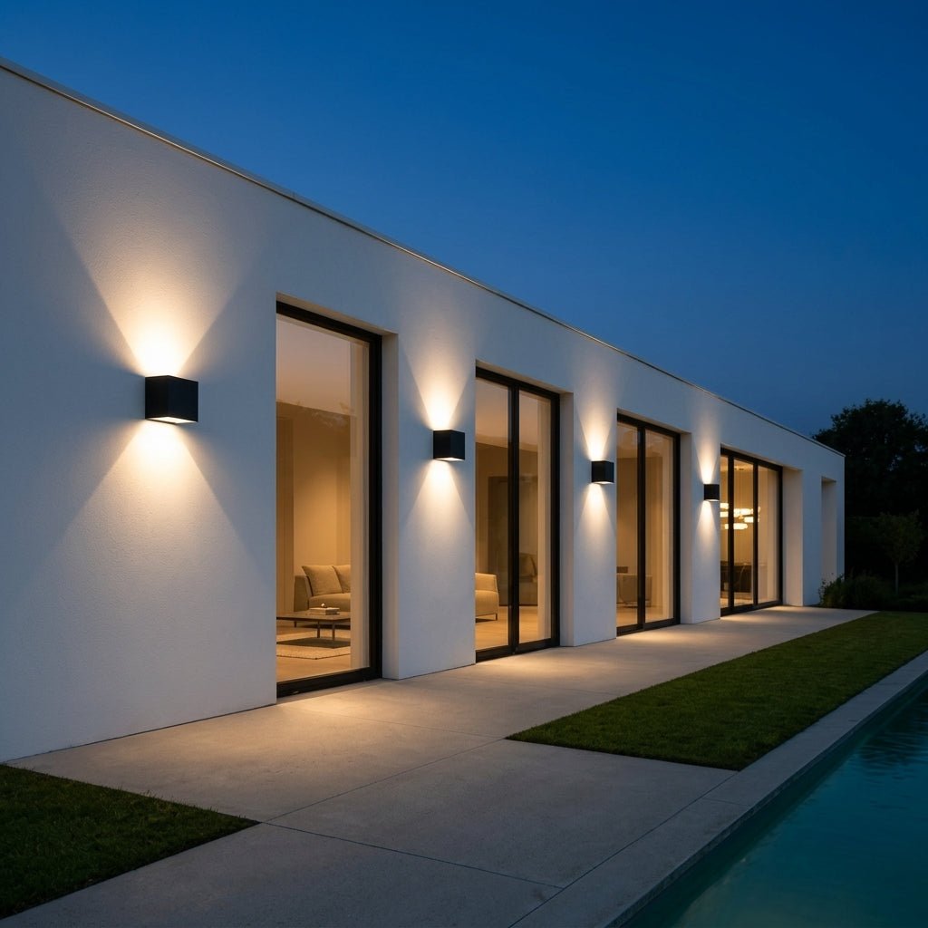 Cube Wall Light with Up and Down Beam Design - Wall Light Fixtures - Black - Oaksoho