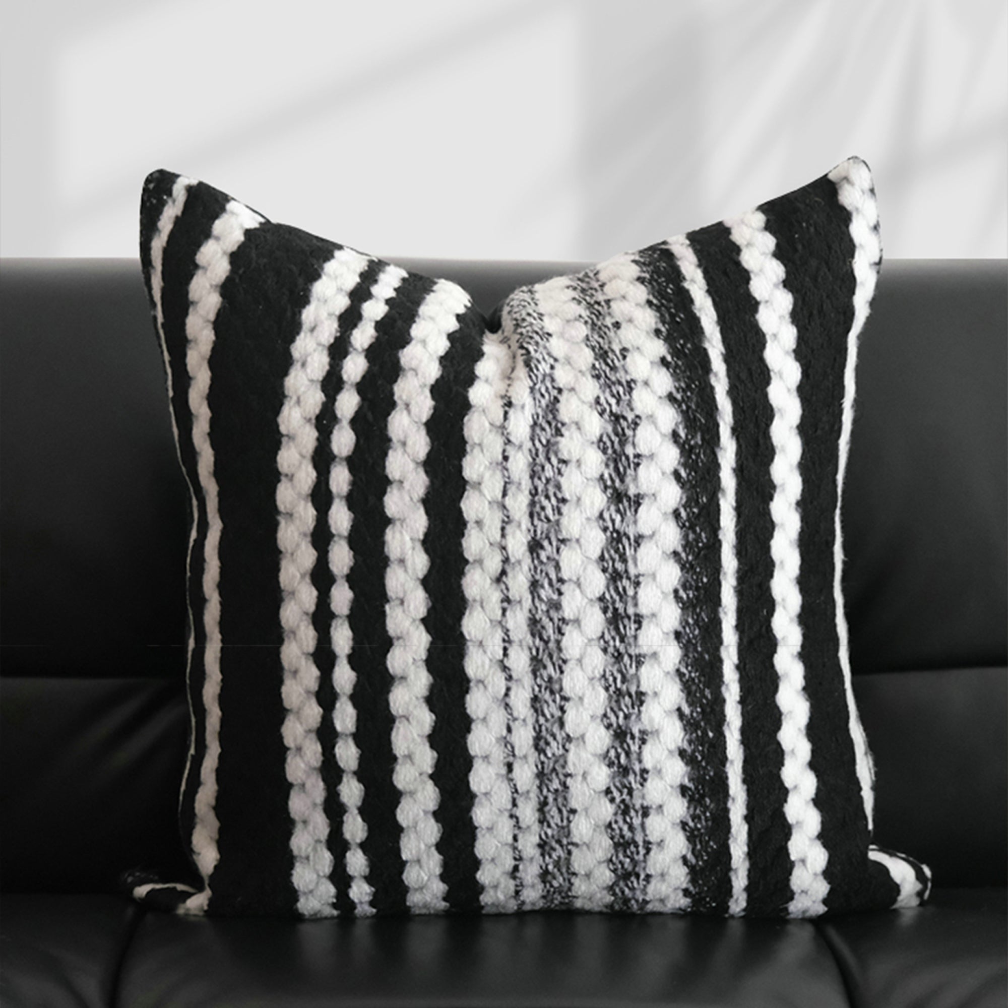 Cushion Cover with Abstract Embroidery and Concealed Zipper - Cushion Covers - Dotted Boxes - Oaksoho