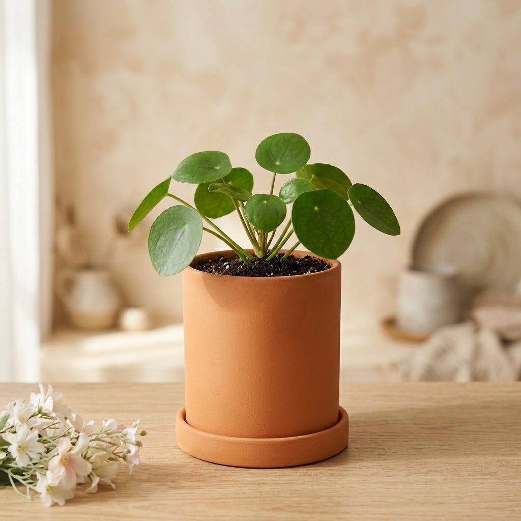 Cylindrical Modern Plant Pot - Plant Pot - Orange - Oaksoho