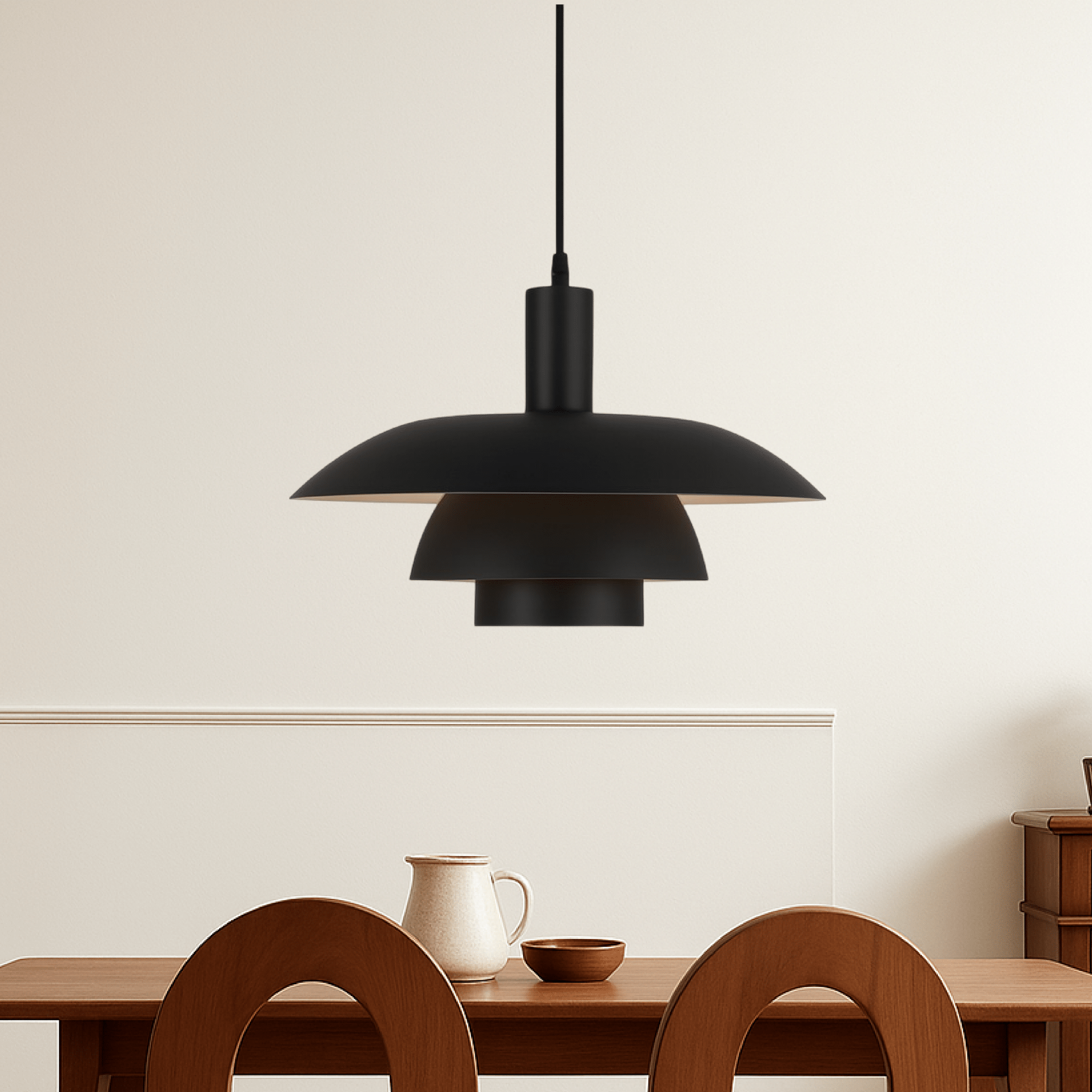 Danish Style LED Pendant Light Modern Design - Deckenleuchte - Black - Oaksoho
