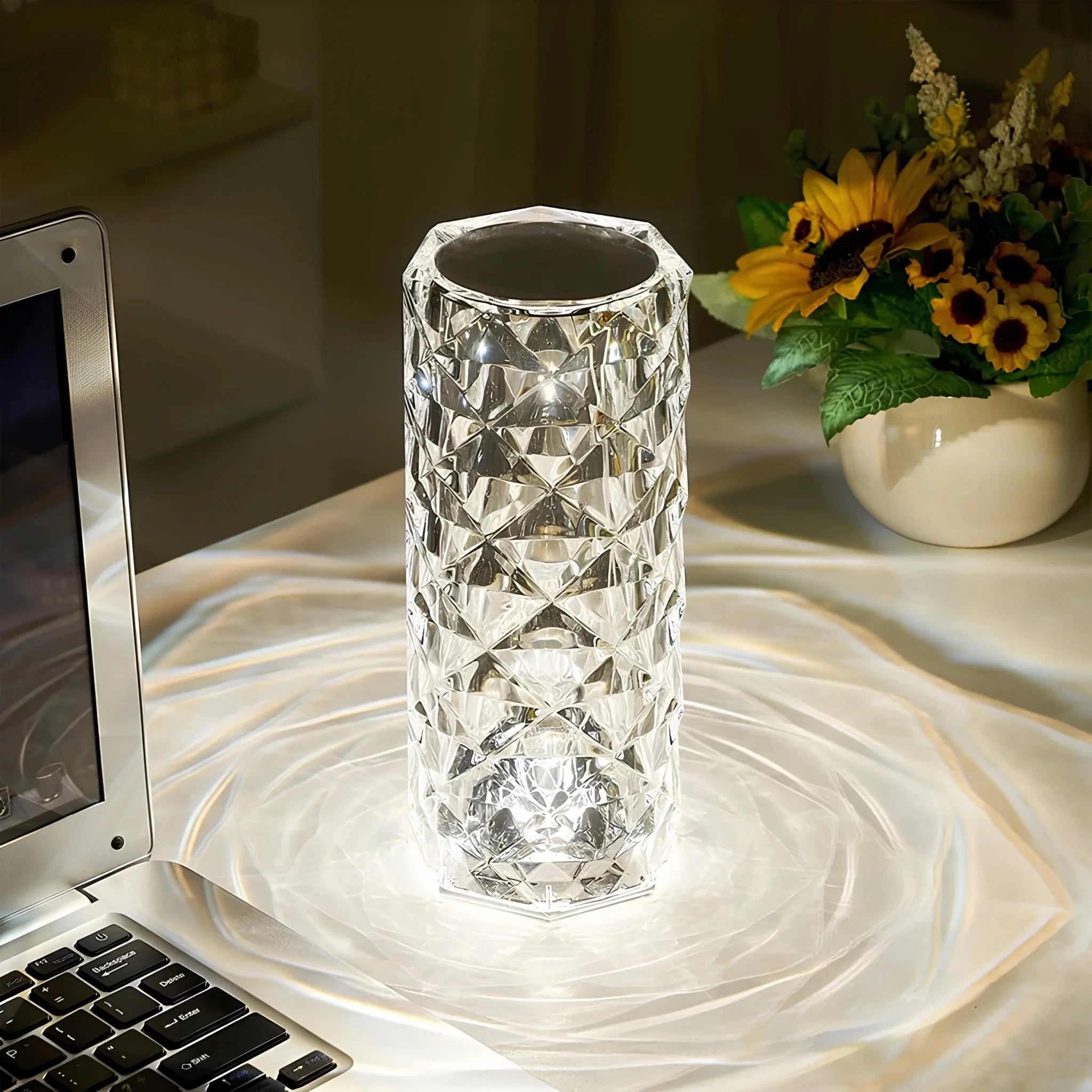Decorative Crystal Rose Diamond LED Table Lamp - Table Lamp - Oaksoho