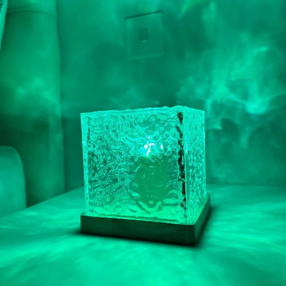 Decorative Cube LED Table Lamp Glass Ice Cube Design - Table Lamps - Oaksoho