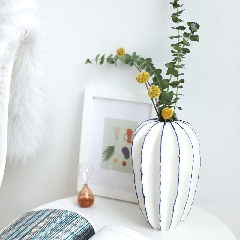 Decorative Vase with Ribbed Structure - Vase - Large - Oaksoho